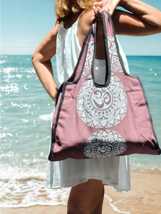 Sac Canvas Bohème Spirit Bordeaux – Mandala Aum