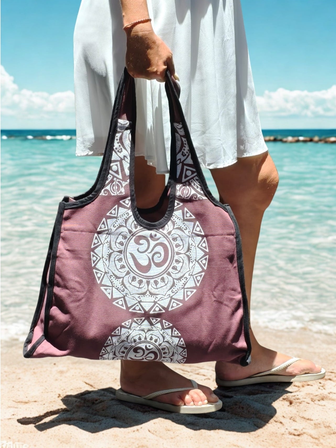 Bohemian Spirit Canvas Bag Bordeaux – Aum Mandala