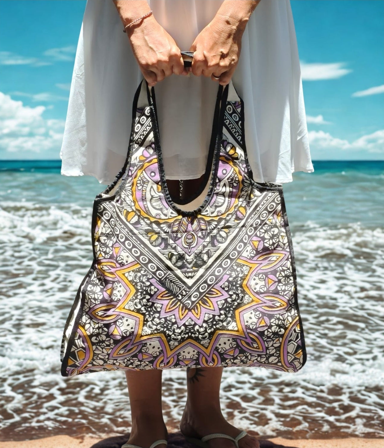 Bohemian Spirit Purple Canvas Bag – Mandala
