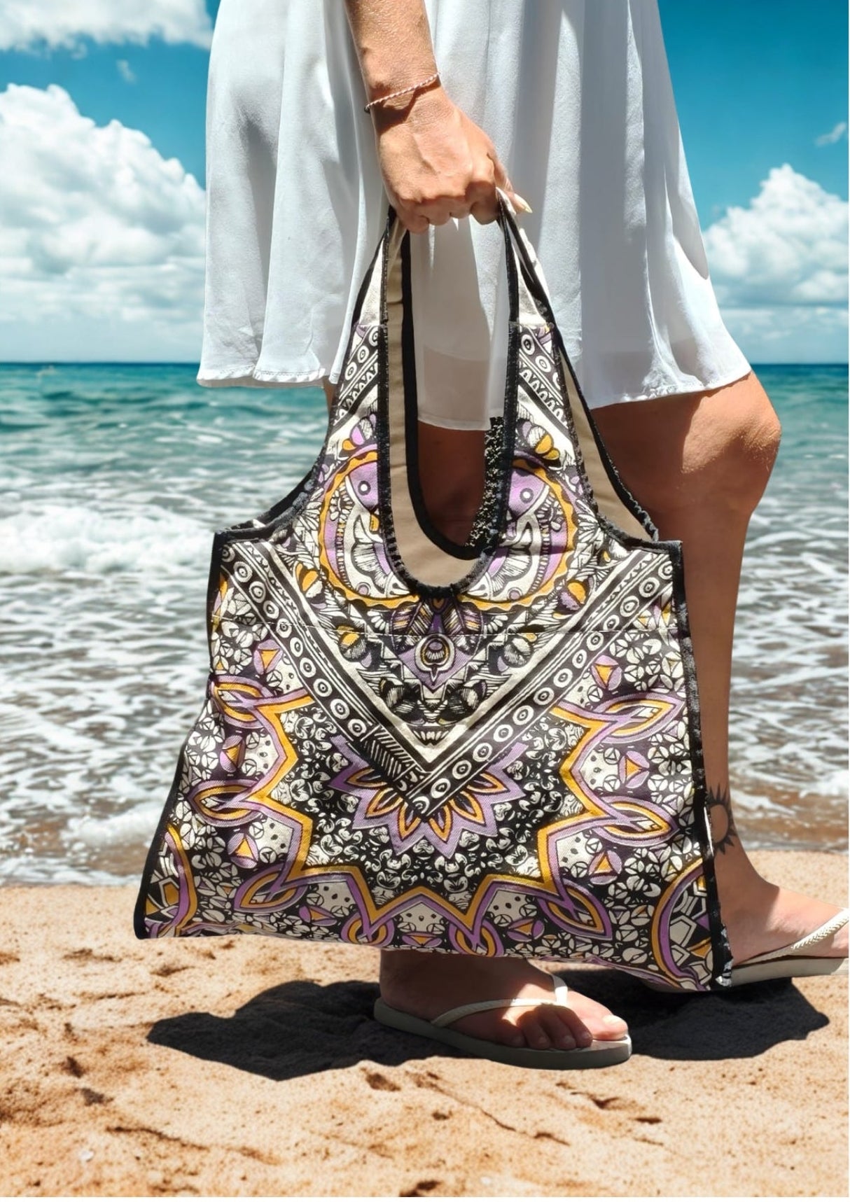 Bohemian Spirit Purple Canvas Bag – Mandala
