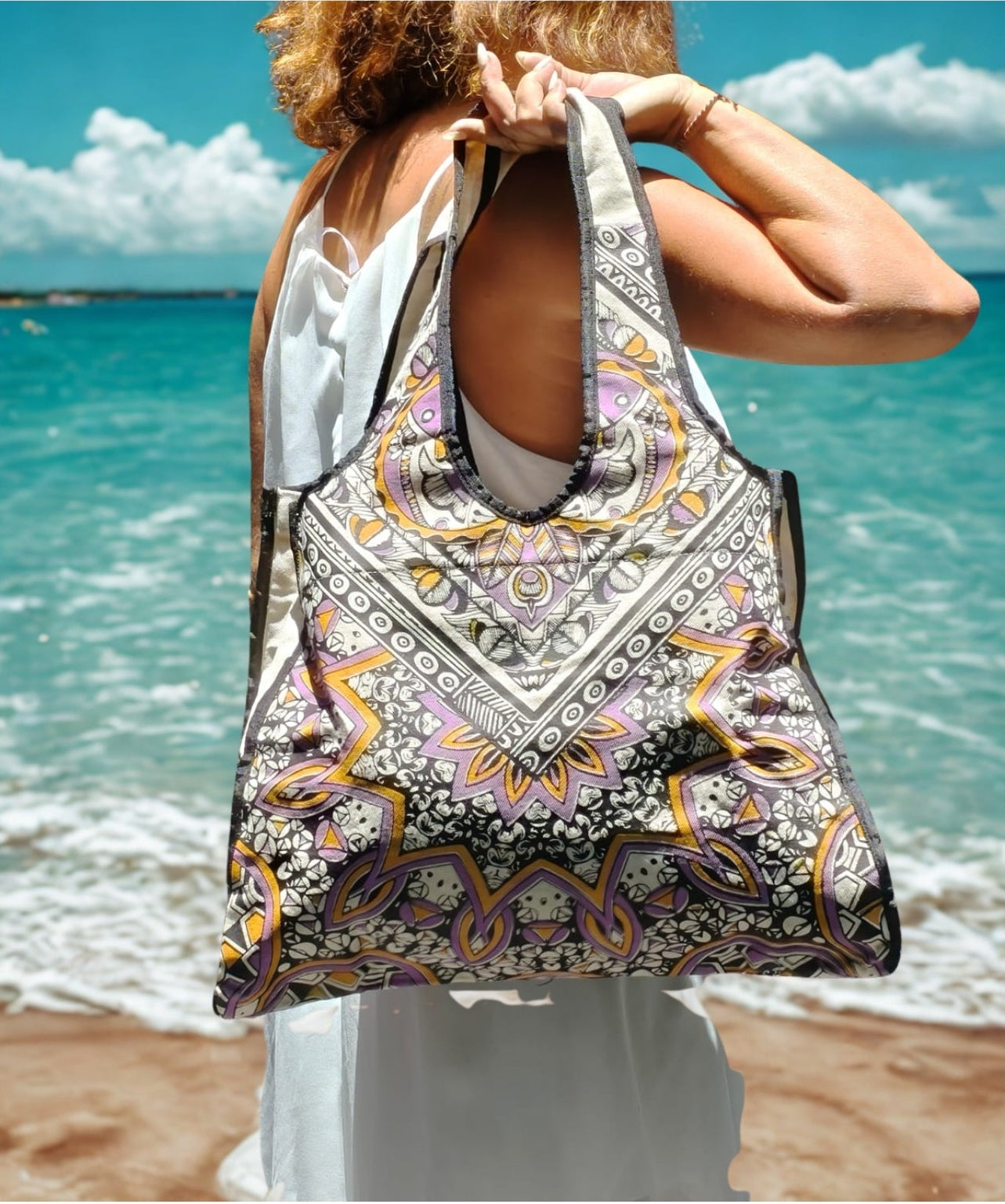 Bohemian Spirit Purple Canvas Bag – Mandala