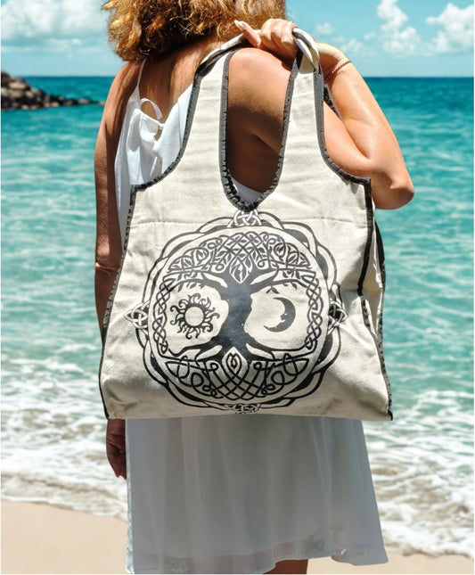 Sac Canvas Bohème Spirit crème – Arbre de vie