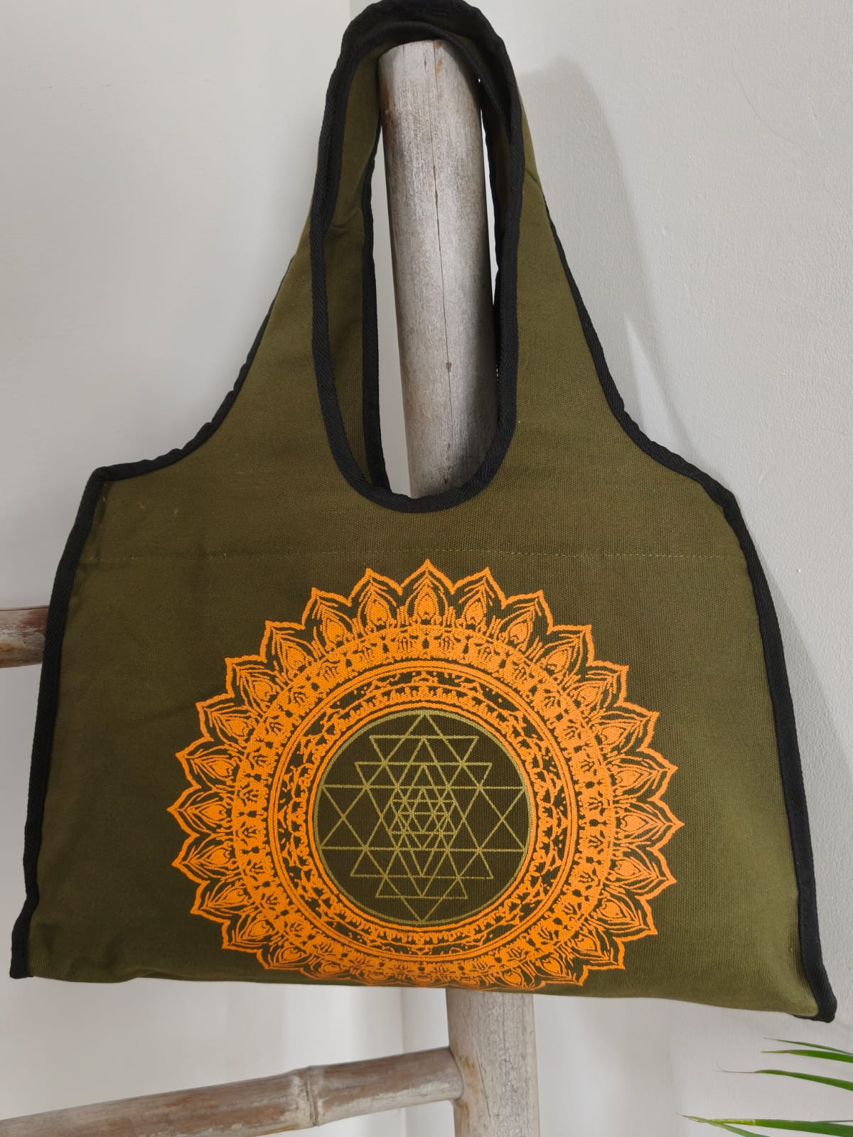 Bohemian Spirit Sri Yantra Canvas Bag