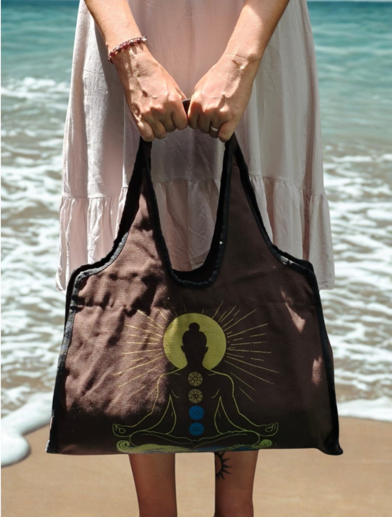 Bohemian spirit meditation canvas bag
