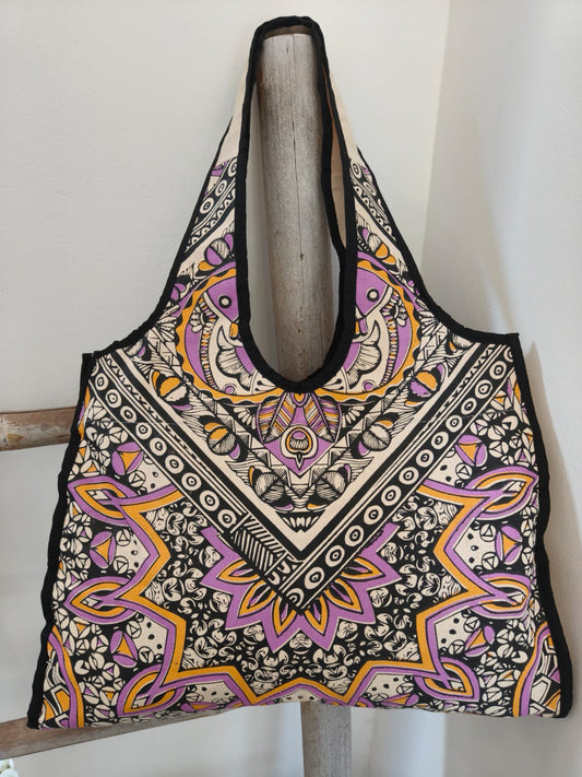 Bohemian Spirit Purple Canvas Bag – Mandala